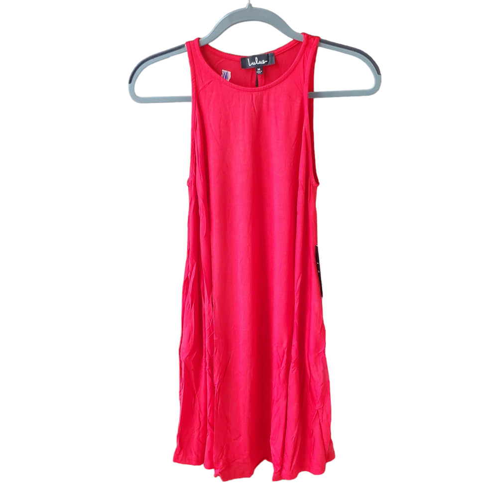 Lulus Red Sleeveless Swing Dress Size M NWT - Picture 2 of 12